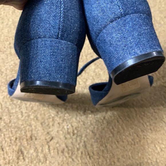 Jeans material blue flats with a little 1 1/2 inch heel. Aldo brand. - Picture 7 of 7